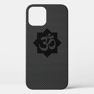 OM Symbol Lotus Spirituality Yoga in Carbon Fiber iPhone 12 Case