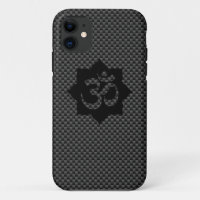 OM Symbol Lotus Spirituality Yoga in Carbon Fiber