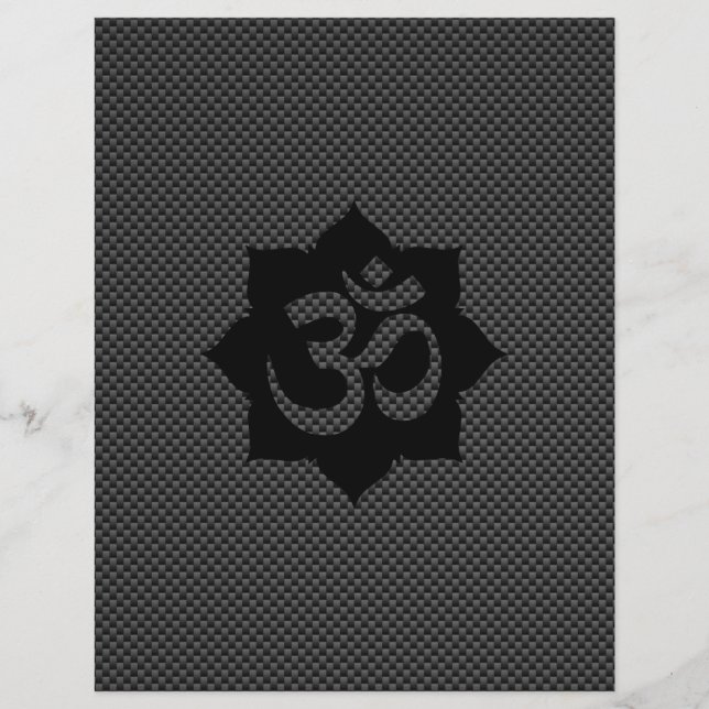 OM Symbol Lotus Spirituality Yoga in Carbon Fiber Flyer (Front)