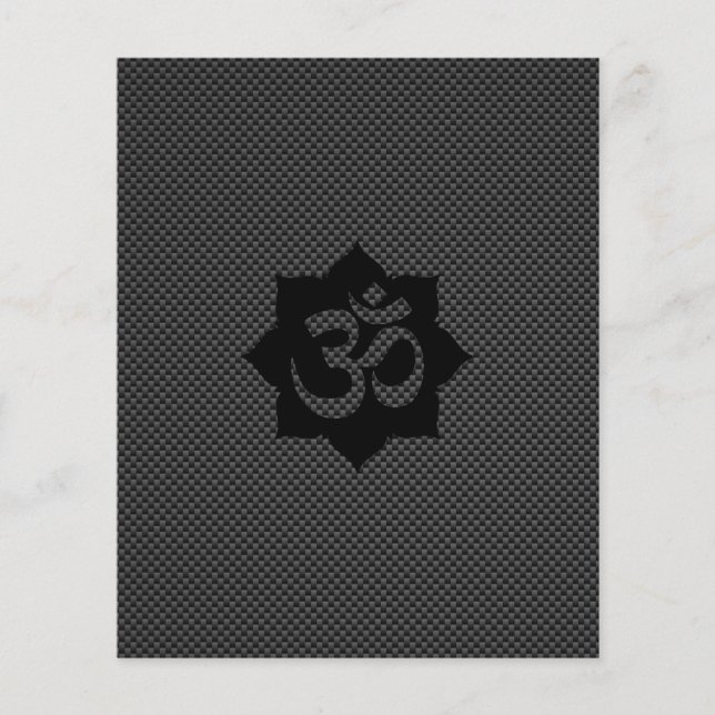 OM Symbol Lotus Spirituality Yoga in Carbon Fiber Flyer (Front)