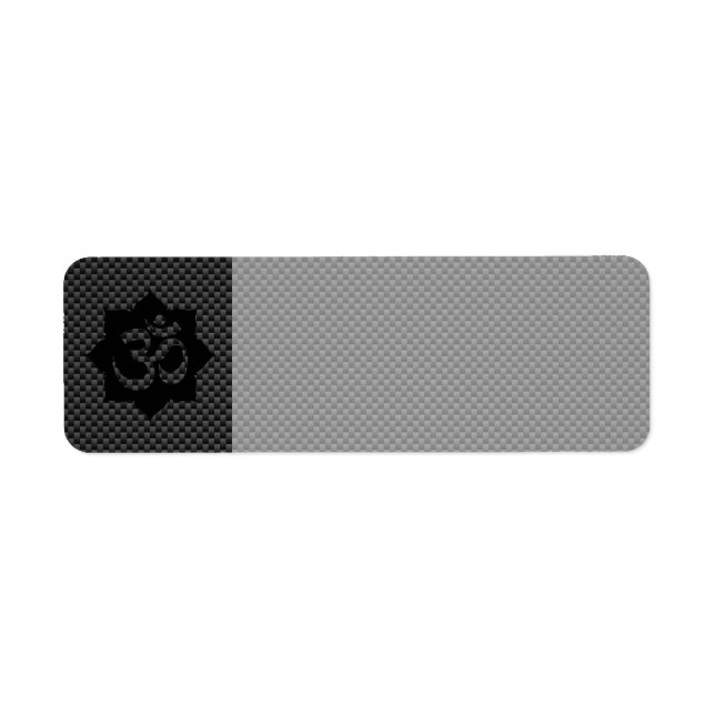OM Symbol Lotus Spirituality Yoga in Carbon Fiber Label (Front)