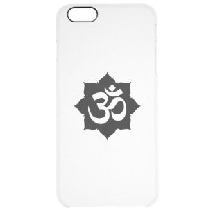 OM Symbol Lotus Spirituality Yoga in Carbon Fiber Clear iPhone 6 Plus Case