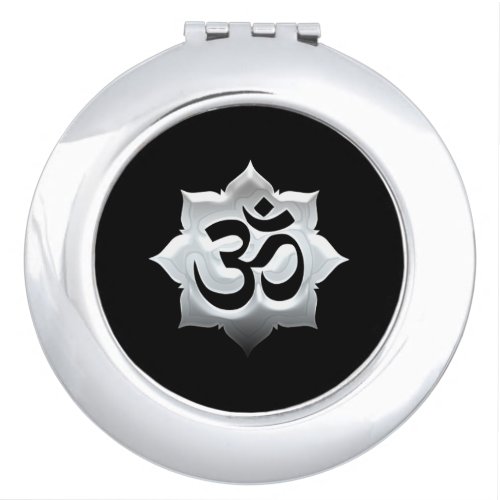 OM Symbol Lotus Spirituality Yoga Mirror For Makeup