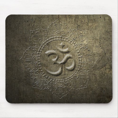 OM Symbol Mandala Bronze Metal effect 1 MP Mouse Pad