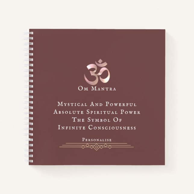 Om Symbol Meditation Spiritual Quote Journal Pink (Front)