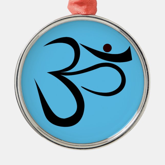 Om Symbol Metal Ornament (Front)
