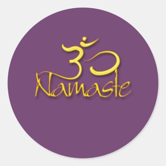 Om symbol/namaste/DIY color Classic Round Sticker (Front)