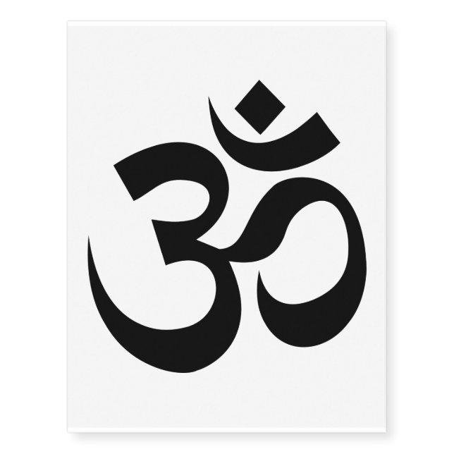 Om Symbol Ohm Yoga Spiritual Buddhism Temporary Tattoos (Front)