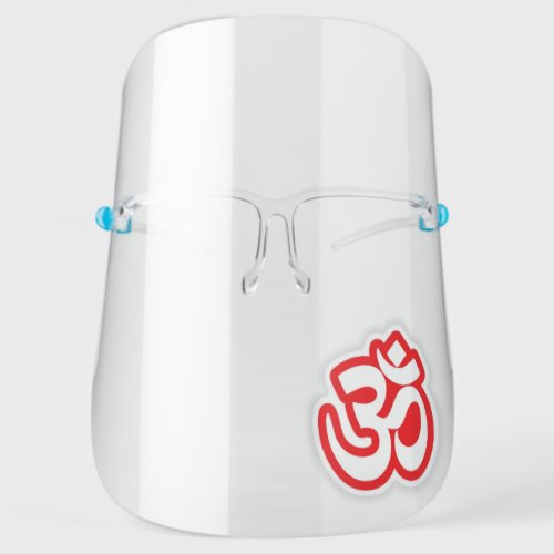 Om Symbol on a Clear Face Shield