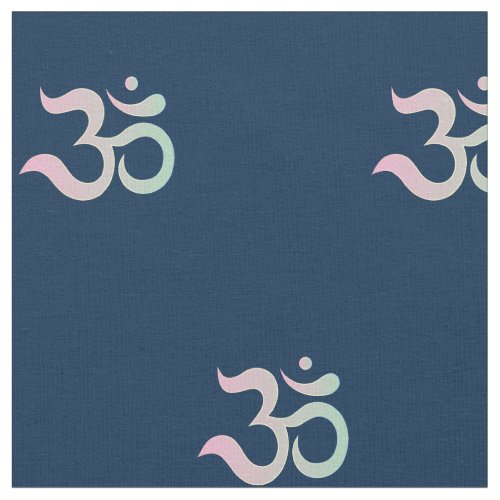 Om symbol pattern Sanskrit pastel pink green blue Fabric