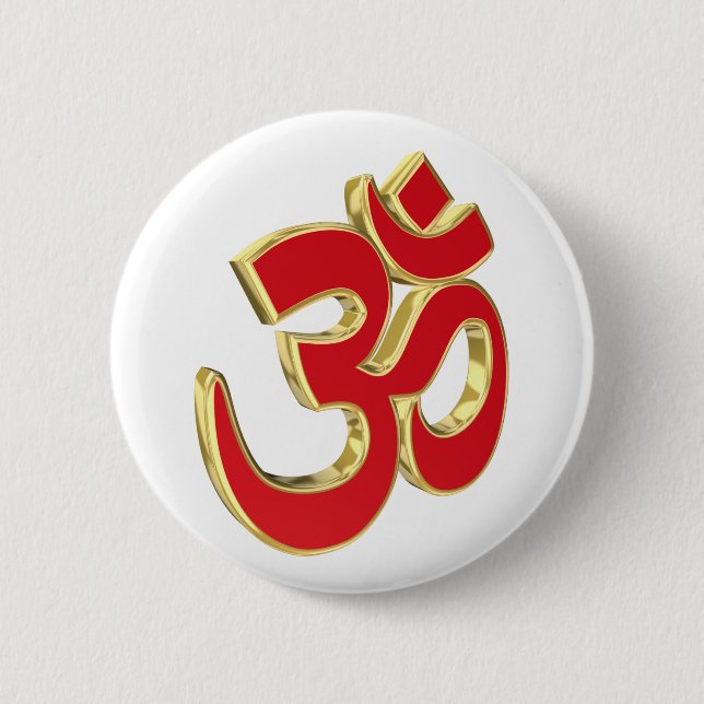 Om symbol pinback button (Front)