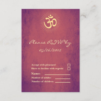 OM Symbol RSVP Card Hindu Wedding