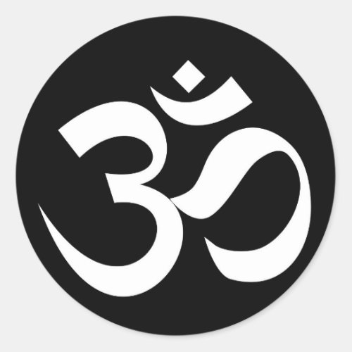 om symbol sacred Buddhism religion zen yoga Classic Round Sticker