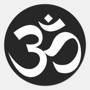 om symbol sacred Buddhism religion zen yoga Classic Round Sticker