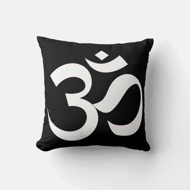om symbol sacred Buddhism religion zen yoga Throw Pillow (Front)