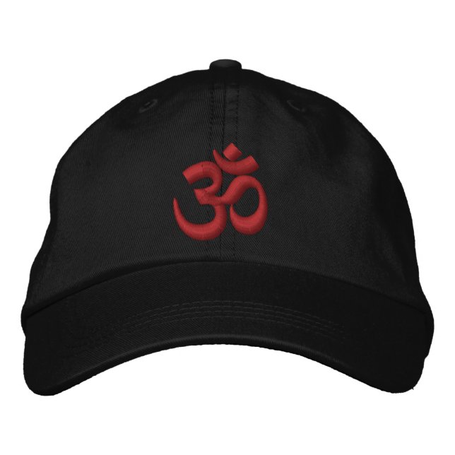 OM Symbol Spirituality Embroidery Embroidered Baseball Hat (Front)