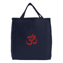 OM Symbol Spirituality Yoga Embroidery Embroidered Tote Bag