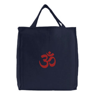 OM Symbol Spirituality Yoga Embroidery Embroidered Tote Bag