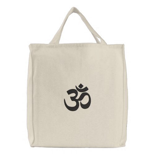 OM Symbol Spirituality Yoga Embroidery Embroidered Tote Bag