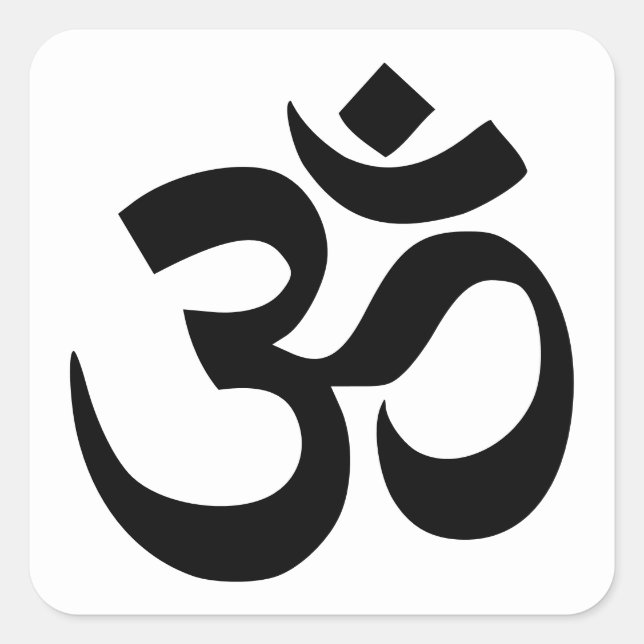 Om Symbol Square Sticker (Front)
