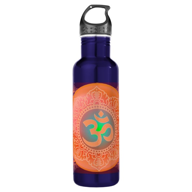 OM symbol Stainless Steel Water Bottle (Front)