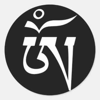 Om Symbol Tibetan Language Writing Script Classic Round Sticker