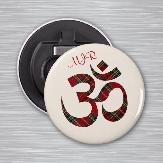 Om Symbol w/ Initials 2.25-in Magnet Bottle Opener (Creator Uploaded)