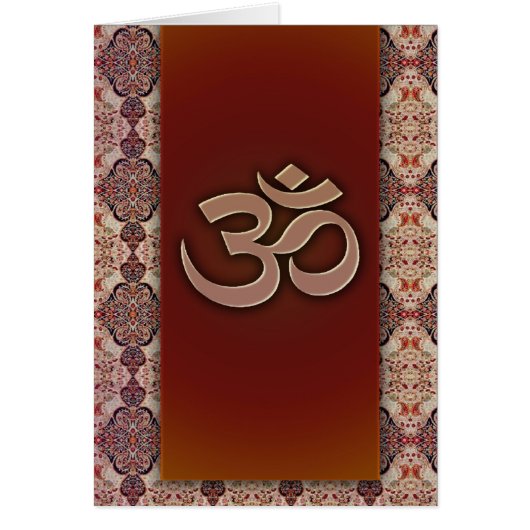 Om Symbol with Indian design background Cards (Front)