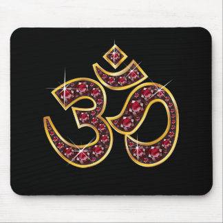 Om Symbol with "Ruby" Stones Mouse Pad