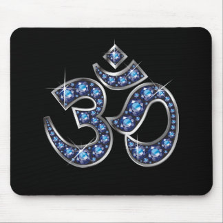 Om Symbol with "Sapphire" Stones Mouse Pad