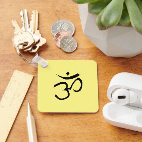 Om Symbol Yellow Keychain