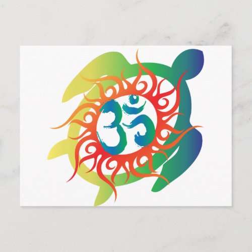 Om_Tatto_Vibrant_Turtle Postcard