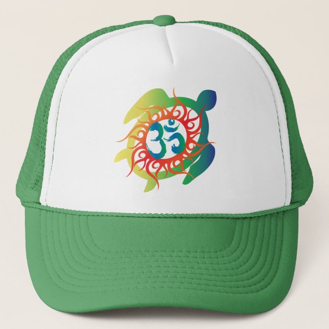 Om-Tatto-Vibrant-Turtle Trucker Hat (Front)