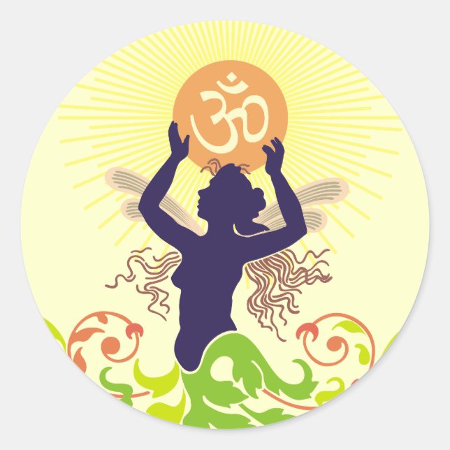 Om Vandana : Worship Classic Round Sticker (Front)