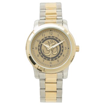 Om Watch Gold Design by MoonArtandDesigns at Zazzle