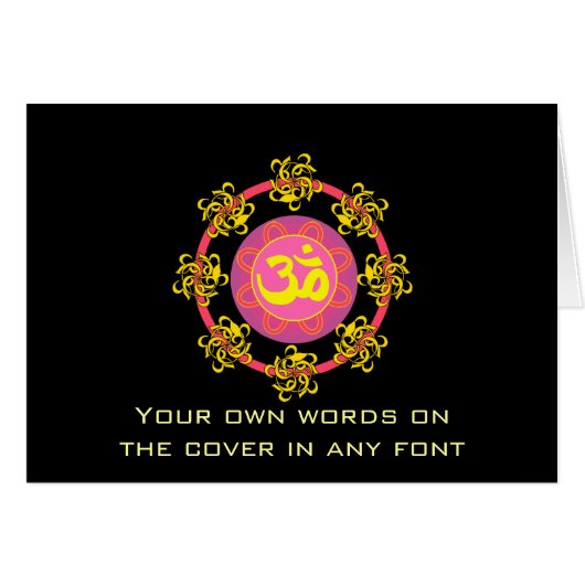 Om with Swirls and Colors! Cards (Front Horizontal)
