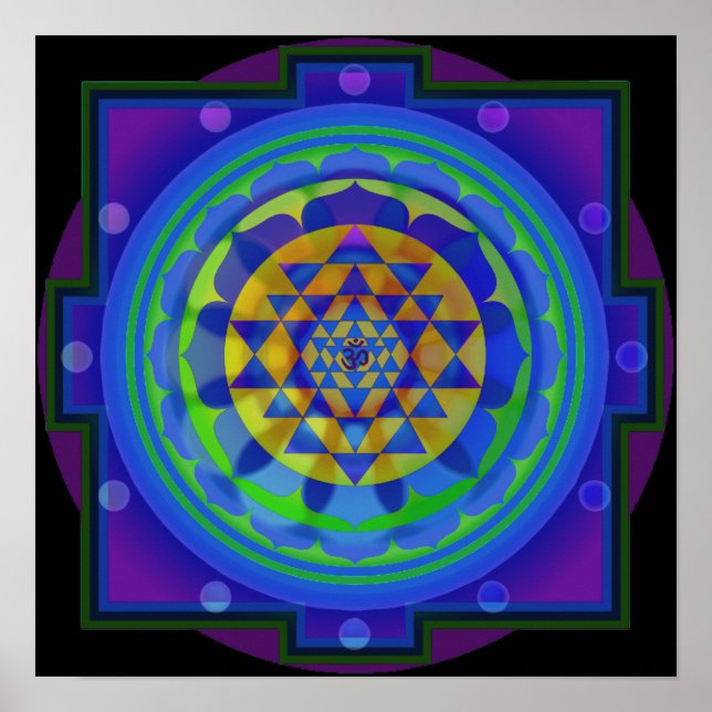 OM Yantra Mandala Poster (Front)