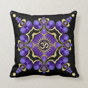 OM Yoga Arts Golden Purple Cushion