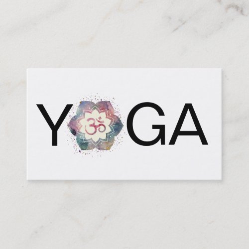  OM Yoga Lotus Mandala Teacher Instructor Business Card