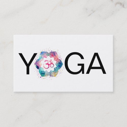  OM Yoga Lotus Mandala Teacher Instructor Business Card