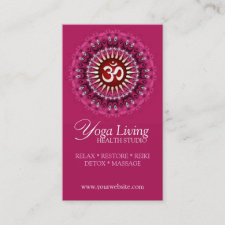 Om Yoga Pink Mandala New Age Business Cards
