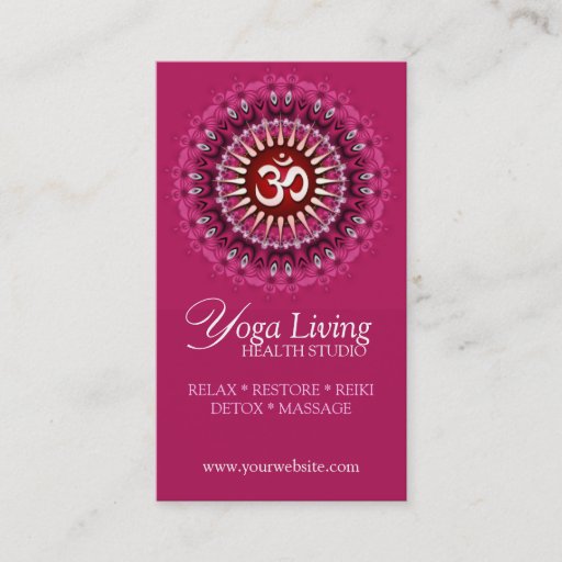 Customizable Om Yoga Pink Mandala New Age Business Cards