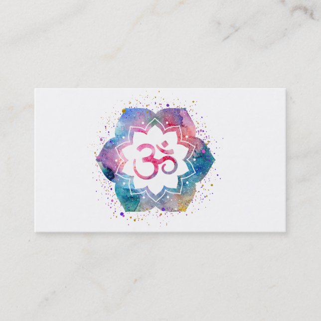 *~* Om Yoga Teacher Reiki Massage Mindfullness Business Card (Front)