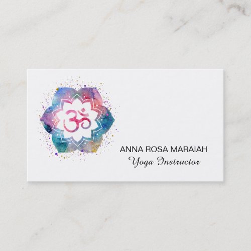 Om Yoga Teacher Reiki Massage Mindfulness Business Card