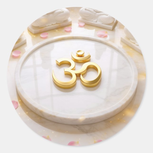 OM - ZEN BUDDHISM CLASSIC ROUND STICKER (Front)