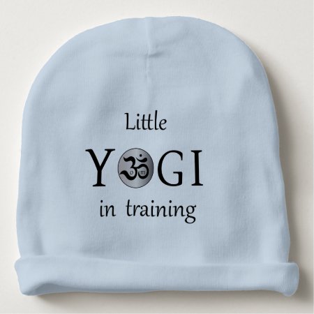 Om Zen Cute Yogi Yoga Baby Beanie Hat Blue