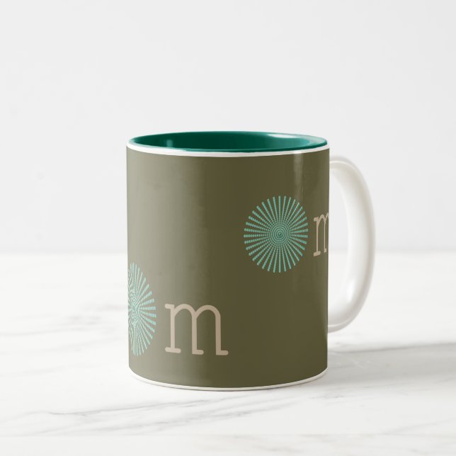 Om zen green Two-Tone coffee mug (Front Right)