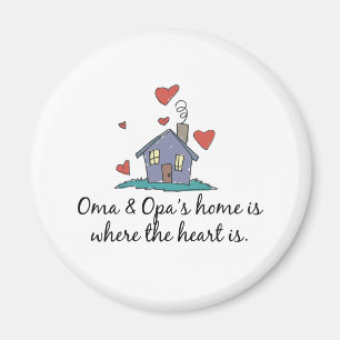 Oma and Opa's Home is Where the Heart is Magnet