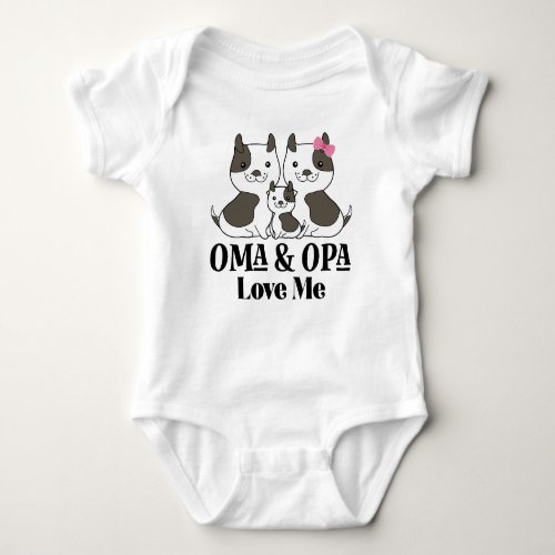 Oma and Opa Love Me Grandchild Puppies Baby Bodysuit