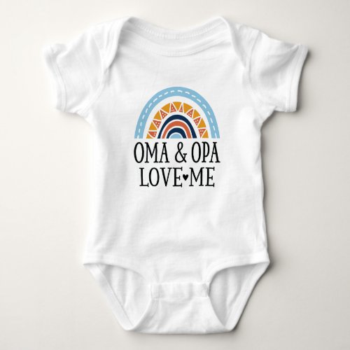 Oma and Opa Love Me rainbow Baby Bodysuit